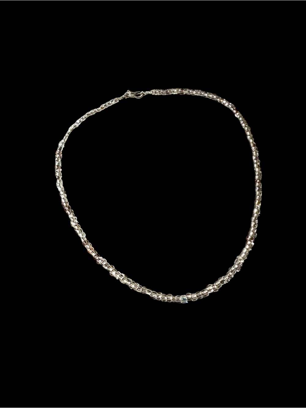 Clear Glass Bead Necklace.